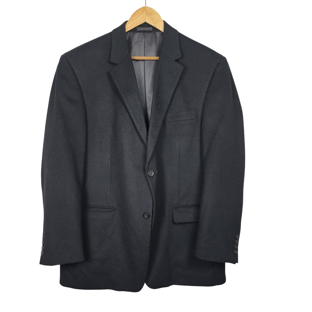 Chereskin Blazer Sport Coat Mens 42R Black Wool Silk Cashmere Professional Work